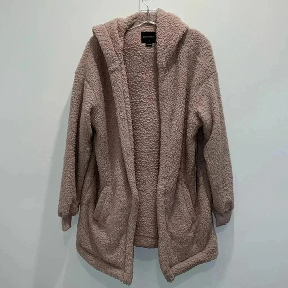 Dictionary Blush Hooded Sherpa Fleece Sweater - Picture 1 of 10